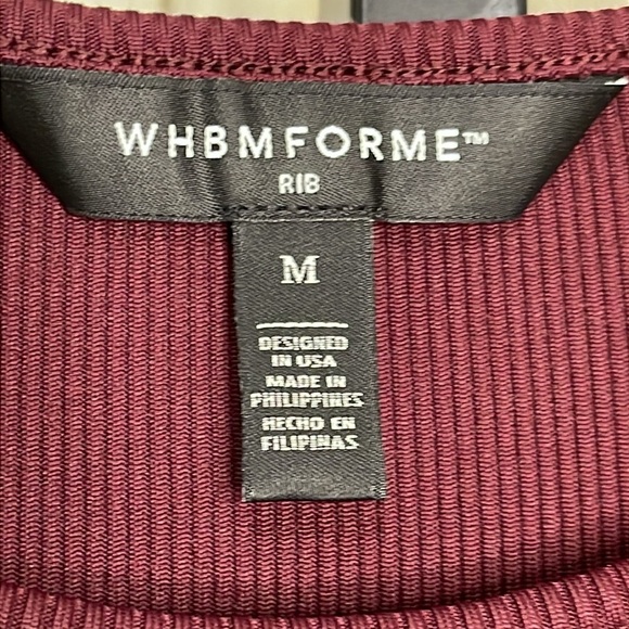 WHBM® FORME Rib Long Sleeve Cutout Dress Size Medium Burgundy - Picture 6 of 10